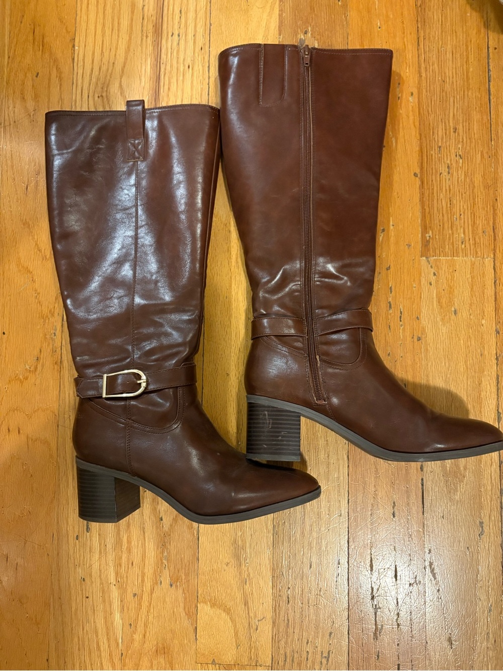 Life Stride Legend Wide Calf Heeled Riding Boots in Chestnut - Picture 3 of 7